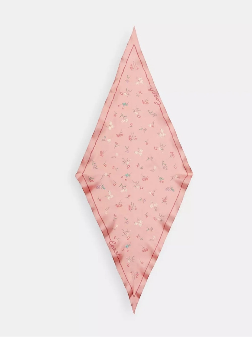 Coach Tossed Floral Print Silk Diamond Scarf NWT